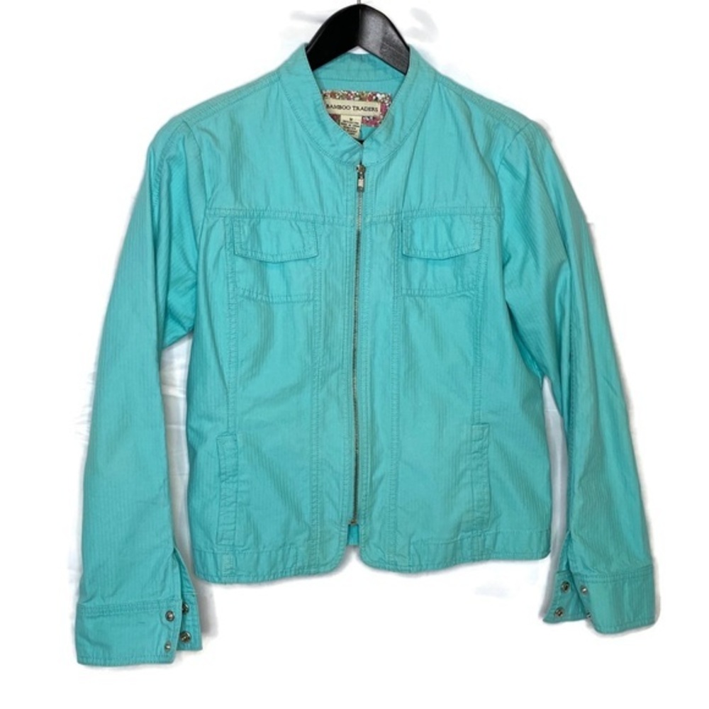 Bamboo Traders Tesl Blue ZIP Jacket Medium